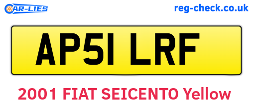 AP51LRF are the vehicle registration plates.