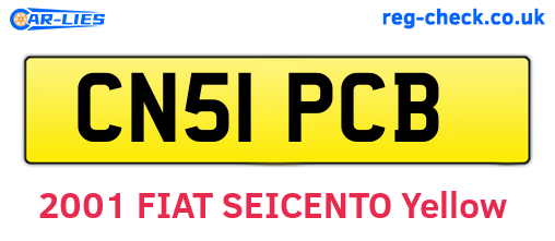 CN51PCB are the vehicle registration plates.
