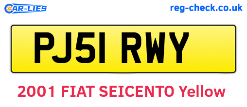 PJ51RWY are the vehicle registration plates.