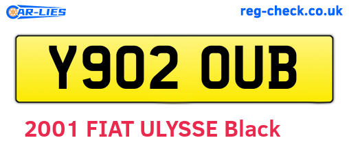 Y902OUB are the vehicle registration plates.