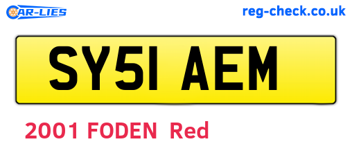 SY51AEM are the vehicle registration plates.