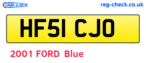 HF51CJO are the vehicle registration plates.