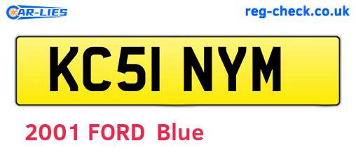 KC51NYM are the vehicle registration plates.