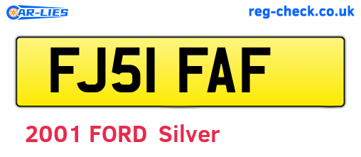 FJ51FAF are the vehicle registration plates.