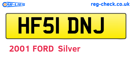 HF51DNJ are the vehicle registration plates.