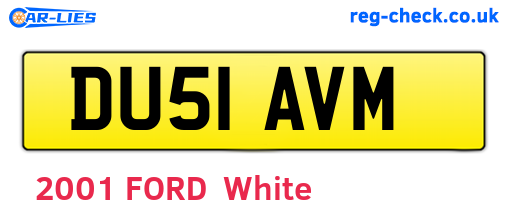 DU51AVM are the vehicle registration plates.