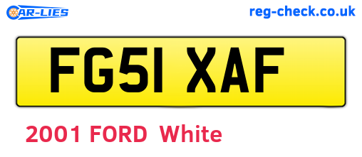 FG51XAF are the vehicle registration plates.