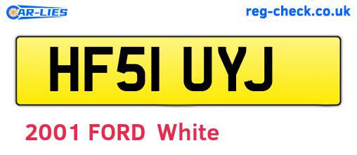 HF51UYJ are the vehicle registration plates.