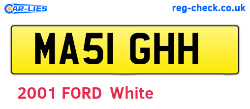 MA51GHH are the vehicle registration plates.