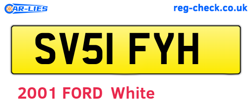 SV51FYH are the vehicle registration plates.