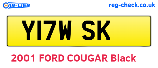 Y17WSK are the vehicle registration plates.