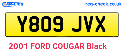 Y809JVX are the vehicle registration plates.