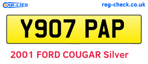 Y907PAP are the vehicle registration plates.