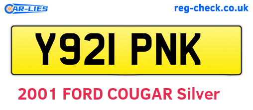 Y921PNK are the vehicle registration plates.