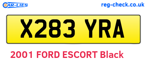 X283YRA are the vehicle registration plates.