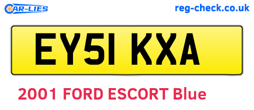 EY51KXA are the vehicle registration plates.