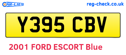 Y395CBV are the vehicle registration plates.
