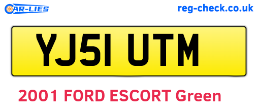 YJ51UTM are the vehicle registration plates.