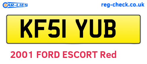 KF51YUB are the vehicle registration plates.