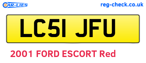 LC51JFU are the vehicle registration plates.