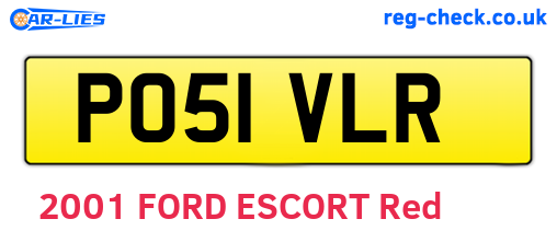 PO51VLR are the vehicle registration plates.