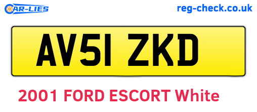 AV51ZKD are the vehicle registration plates.