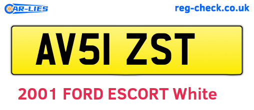AV51ZST are the vehicle registration plates.