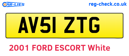AV51ZTG are the vehicle registration plates.
