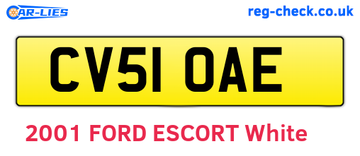 CV51OAE are the vehicle registration plates.