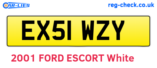 EX51WZY are the vehicle registration plates.