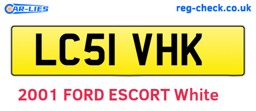 LC51VHK are the vehicle registration plates.