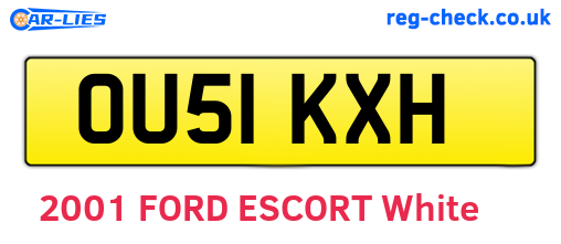 OU51KXH are the vehicle registration plates.
