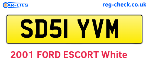 SD51YVM are the vehicle registration plates.