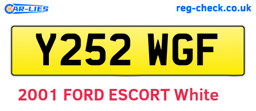 Y252WGF are the vehicle registration plates.