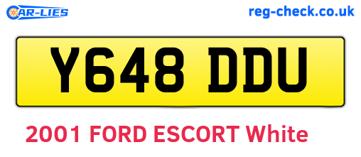 Y648DDU are the vehicle registration plates.