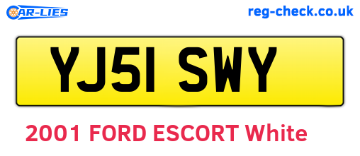 YJ51SWY are the vehicle registration plates.