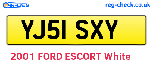 YJ51SXY are the vehicle registration plates.