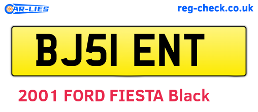 BJ51ENT are the vehicle registration plates.