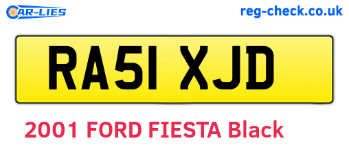 RA51XJD are the vehicle registration plates.