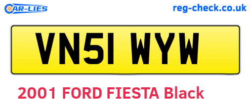 VN51WYW are the vehicle registration plates.