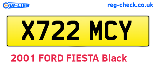 X722MCY are the vehicle registration plates.