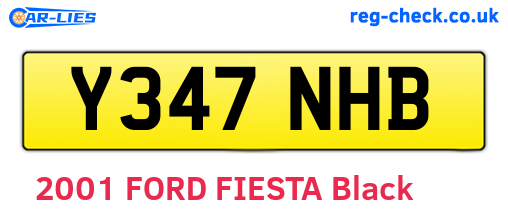 Y347NHB are the vehicle registration plates.