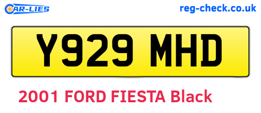 Y929MHD are the vehicle registration plates.