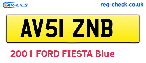 AV51ZNB are the vehicle registration plates.