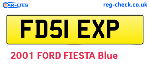 FD51EXP are the vehicle registration plates.