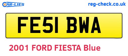 FE51BWA are the vehicle registration plates.