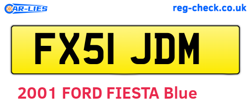 FX51JDM are the vehicle registration plates.