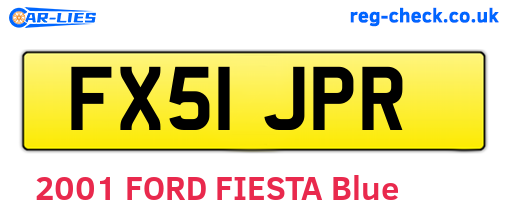 FX51JPR are the vehicle registration plates.