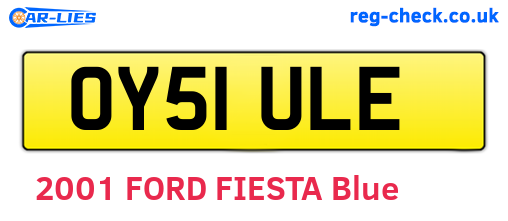 OY51ULE are the vehicle registration plates.