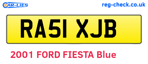 RA51XJB are the vehicle registration plates.
